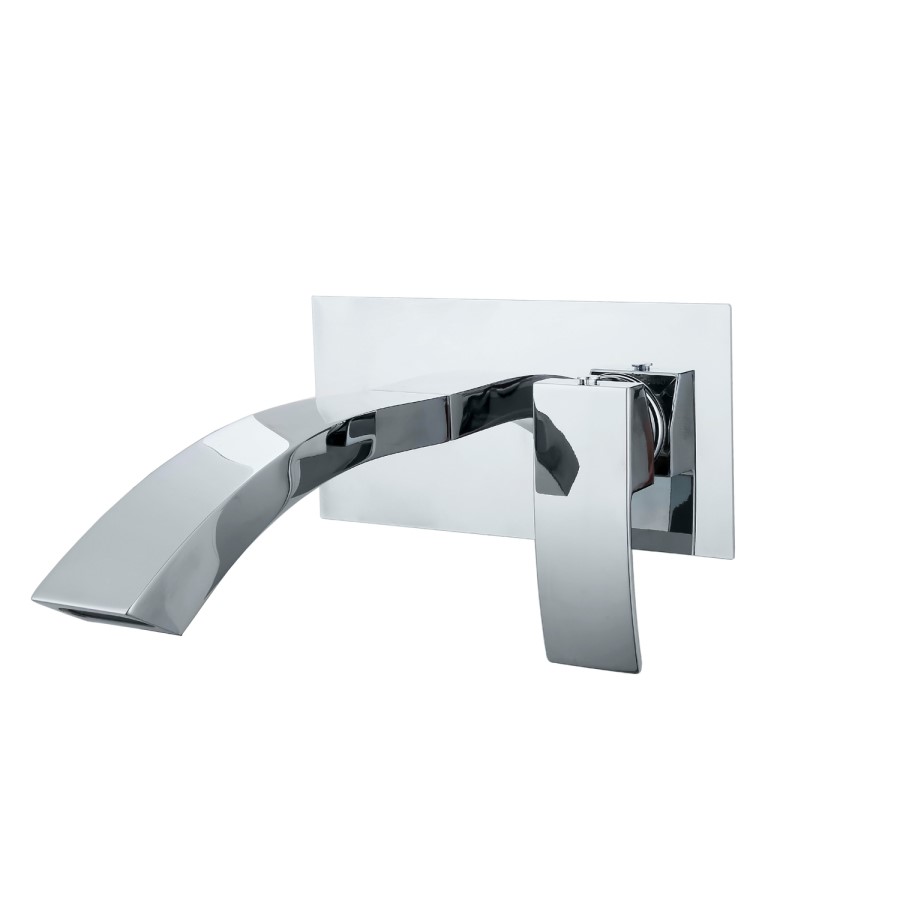 GRADE A1 - Wave Wall Mounted Basin Mixer