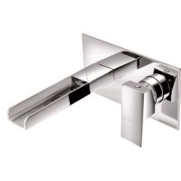 Wall Mounted Chrome Basin Mixer Tap - Quadra