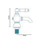Chrome Bath Pillar Taps - Cambridge
