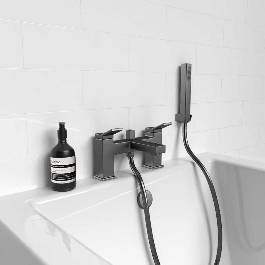 GRADE A1 - Gunmetal Bath Shower Mixer Tap - Maxton Range