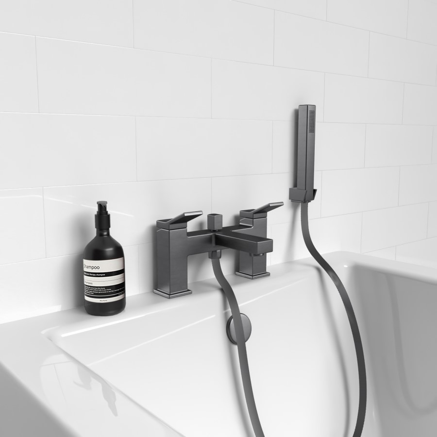 Gunmetal Bath Shower Mixer Tap - Maxton
