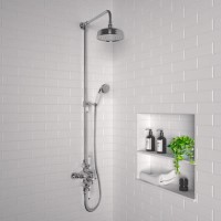 GRADE A2 - Traditional Exposed Thermostatic Shower Set Chrome - Camden