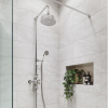 Chrome Traditional Thermostatic Mixer Shower with Round Overhead &amp; Hand Shower - Camden