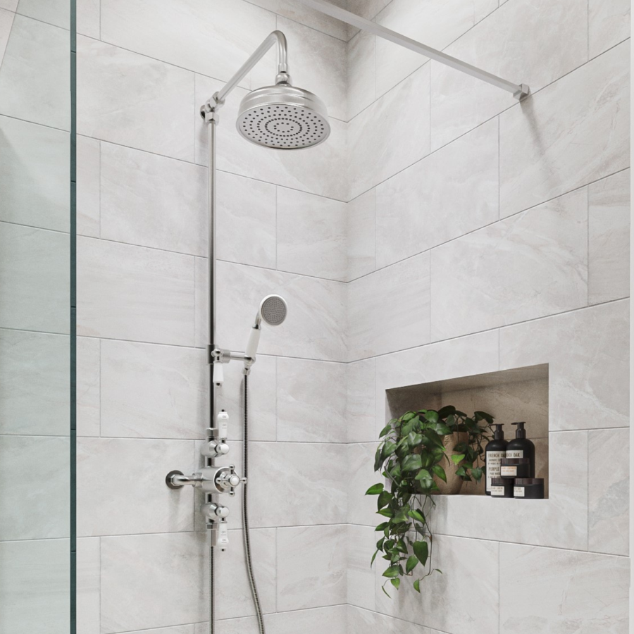ONLY OPENED - Traditional Exposed Thermostatic Shower Set Chrome - Camden