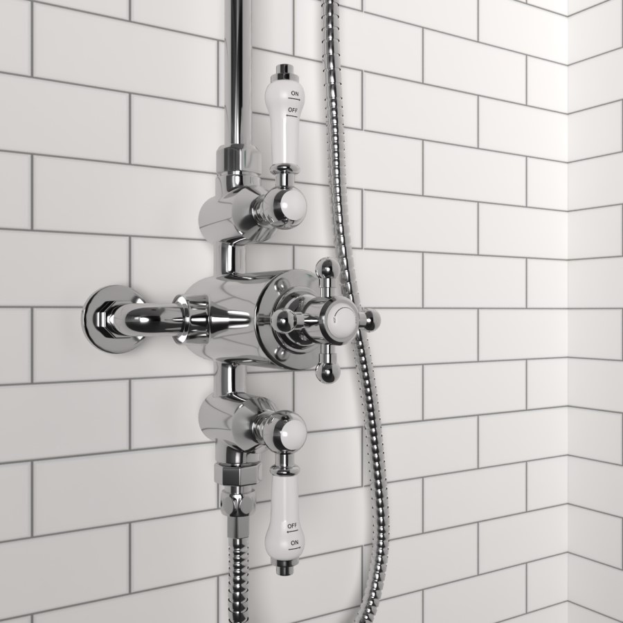 ONLY OPENED - Traditional Exposed Thermostatic Shower Set Chrome - Camden