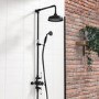 GRADE A2 - Traditional Exposed Thermostatic Shower Set Matt Black - Camden