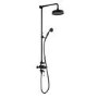 GRADE A2 - Black Traditional Thermostatic Mixer Shower with Round Overhead & Handset - Camden