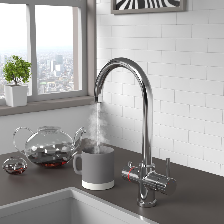 GRADE A3 - Chrome 3 in 1 Boiling Water Tap  - Pronto Vesta