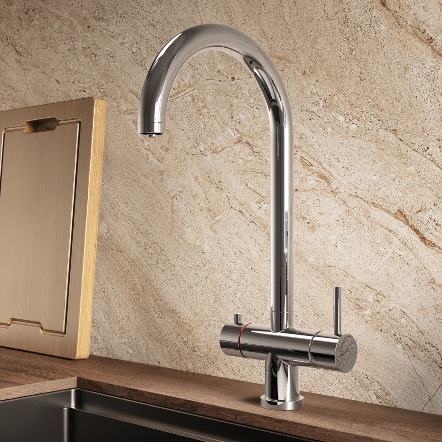 Chrome 3 in 1 Instant Boiling Hot Kitchen Mixer Tap with 2.4L Boiler - Pronto Vesta
