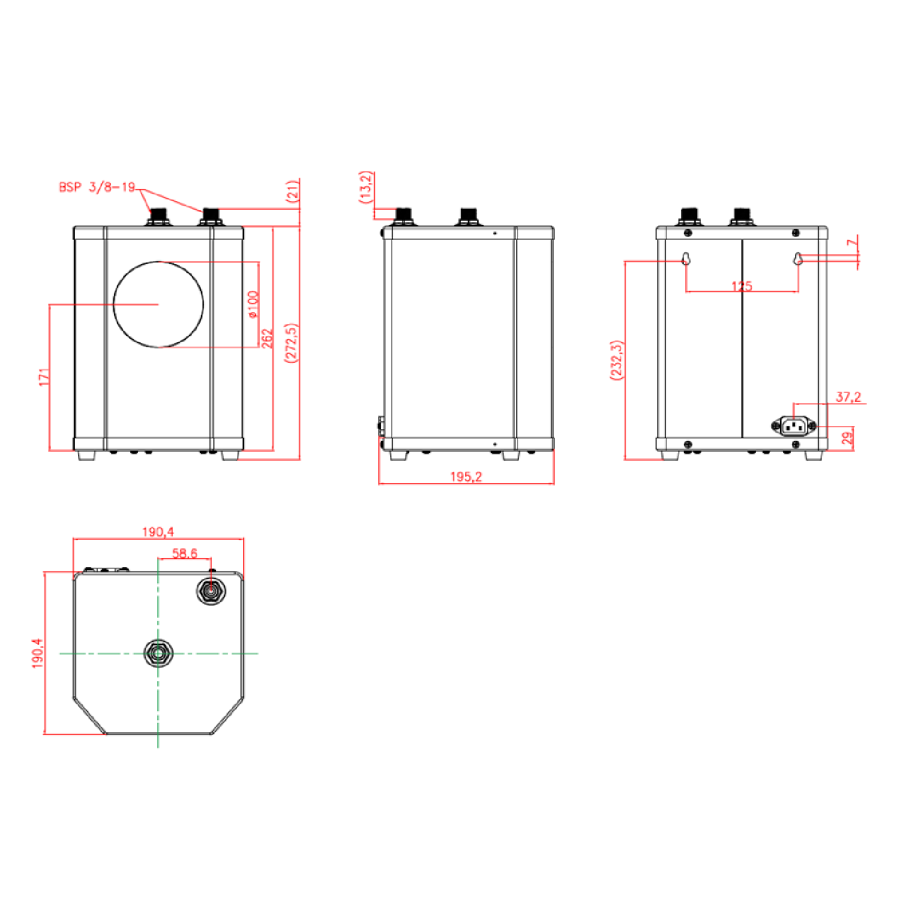 GRADE A3 - Chrome 3 in 1 Boiling Water Tap  - Pronto Vesta