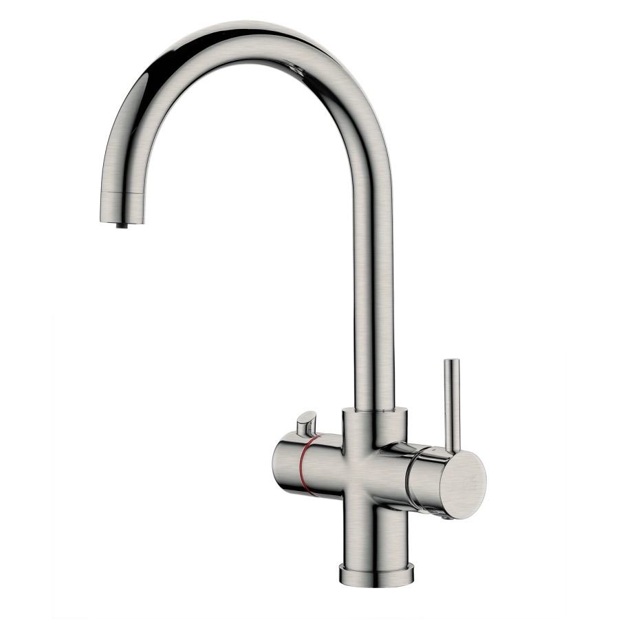 Box Opened Pronto Brushed Nickel Twin Lever 3 in 1 Instant Boiling Water Kitchen Tap