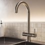 Nickel 3 in 1 Boiling Hot Kitchen Mixer Tap With 2.4L Boiler and Filter - Pronto Vesta