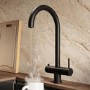 Matt Black 3 in 1 Instant Boiling Hot Kitchen Mixer Tap with 2.4L Boiler - Pronto Vesta