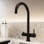 Black 3 in 1 Boiling Hot Kitchen Mixer Tap with 2.4L Boiler and Filter - Pronto Vesta