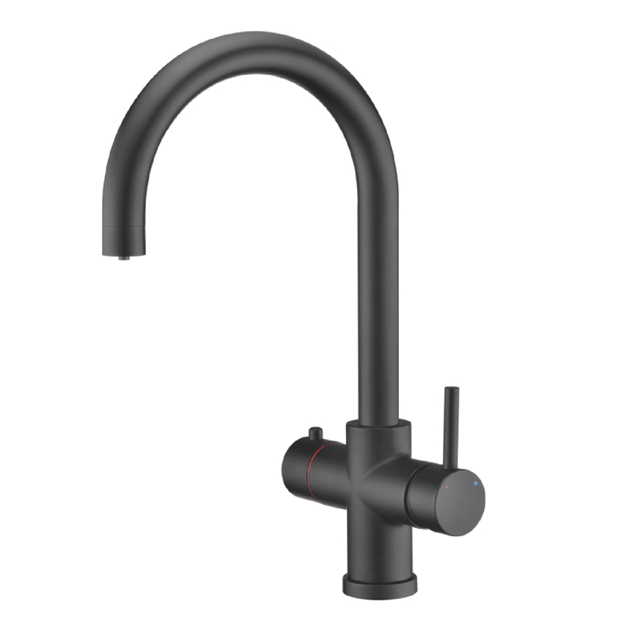Black 3 in 1 Boiling Hot Kitchen Mixer Tap with 2.4L Boiler and Filter - Pronto Vesta