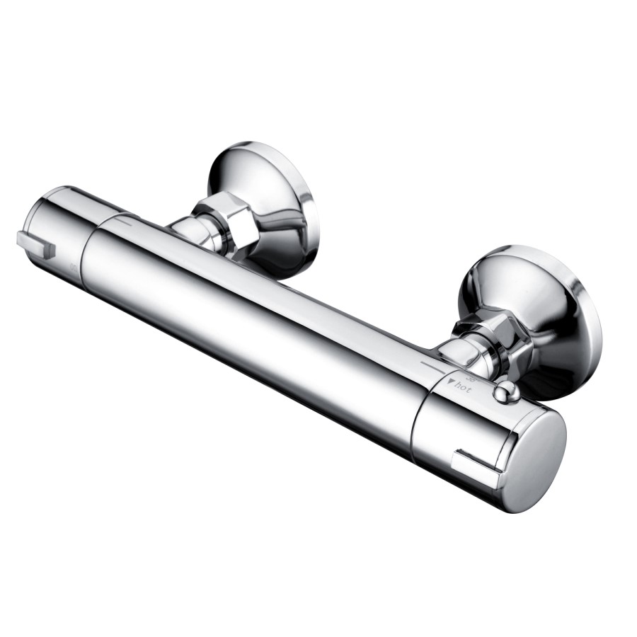 Thermostatic Mixer Bar Shower with Slide Rail & Round Handset - Flow