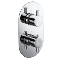 Chrome 1 Outlet Concealed Thermostatic Shower Valve with Dual Control - Flow Chrome 1 Outlet Concealed Thermostatic Shower Valve with Dual Control - Flow