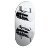 Chrome 1 Outlet Concealed Thermostatic Shower Valve with Dual Control - Flow