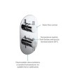Chrome 1 Outlet Concealed Thermostatic Shower Valve with Dual Control - Flow