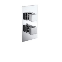 ALMOST PERFECT - Cube square twin shower valve with diverter - 2 outlets