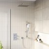 Chrome 2 Outlet Concealed Thermostatic Shower Valve with Dual Control - Cube
