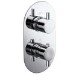 Chrome 2 Outlet Concealed Thermostatic Shower Valve with Dual Control - Flow