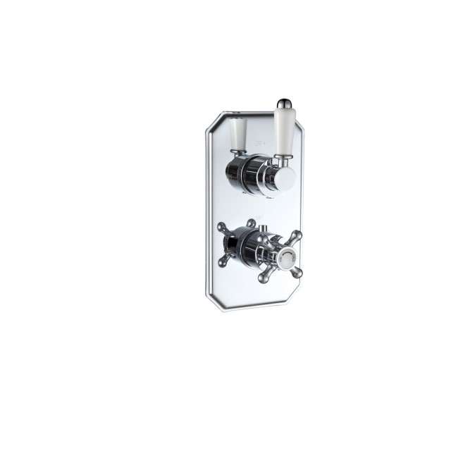 Cambridge traditional twin shower valve with diverter - 2 outlets