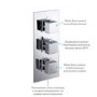 Cube square triple shower valve with diverter - 3 outlets