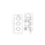 Cube square triple shower valve with diverter - 3 outlets