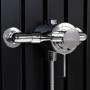 Chrome Thermostatic Exposed Mixer Shower With Round Slide Rail Kit - Volta