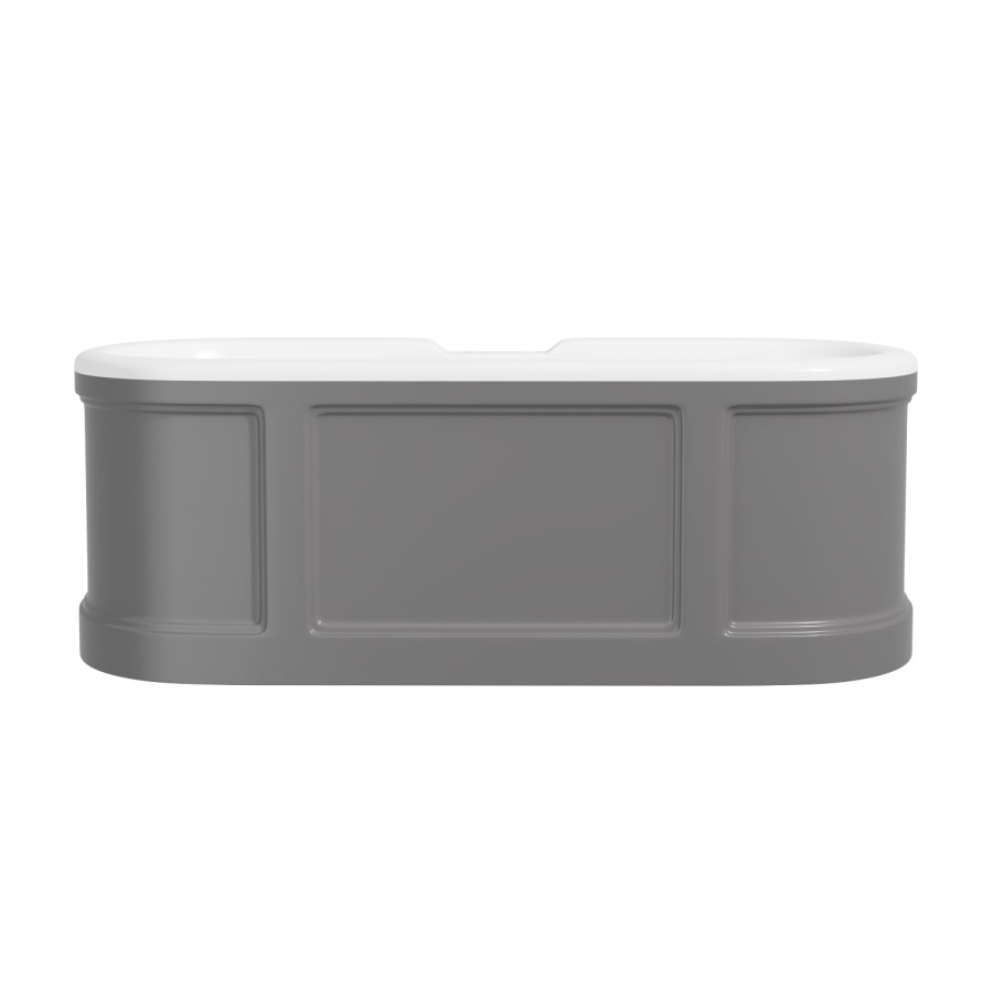 Grey Freestanding Double Ended Roll Top Bath 1700 x 750mm - Baxenden