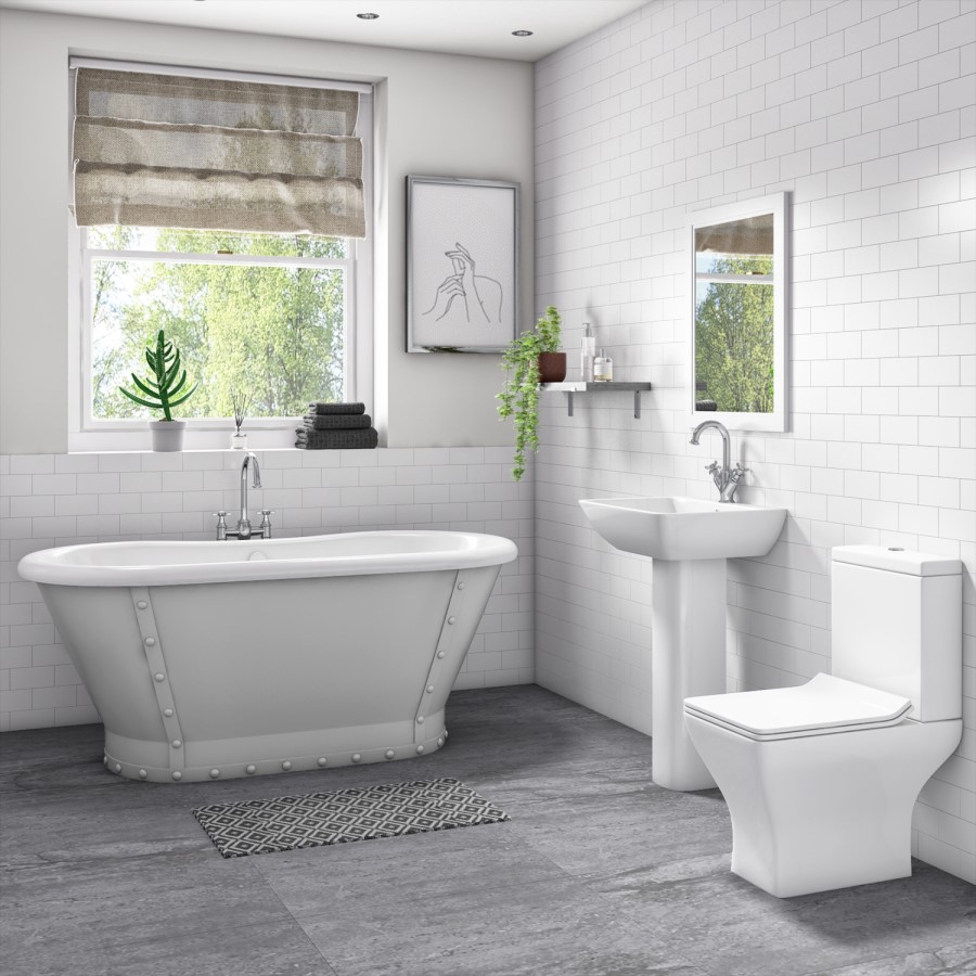 Freestanding Double Ended Roll Top Bath 1690 x 800mm - Camden