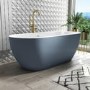 GRADE A1 - Sion Matt Blue Freestanding Double Ended Bath - 1645mm x 745mm