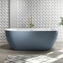 GRADE A1 - Sion Matt Blue Freestanding Double Ended Bath - 1645mm x 745mm