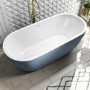 GRADE A1 - Sion Matt Blue Freestanding Double Ended Bath - 1645mm x 745mm