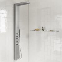 GRADE A2 - Chrome Thermostatic Shower Tower with Pencil Hand Shower - Provo GRADE A2 - Chrome Thermostatic Shower Tower with Pencil Hand Shower - Provo