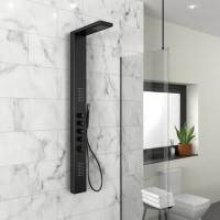 GRADE A2 - Black Thermostatic Shower Tower Panel - Provo GRADE A2 - Black Thermostatic Shower Tower Panel - Provo