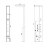 GRADE A2 - Black Thermostatic Shower Tower Panel - Provo