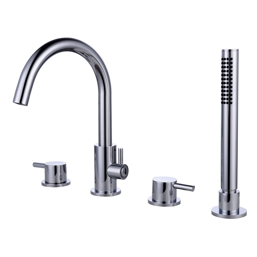 Chrome 4 Hole Bath Shower Mixer Tap - Arissa