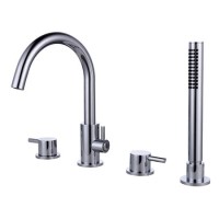 Chrome 4 Hole Bath Shower Mixer Tap - Arissa