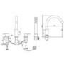 Chrome 4 Hole Bath Shower Mixer Tap - Arissa