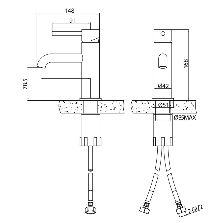 GRADE A1 - Arissa Round Brushed Brass Mono Basin Mixer Tap