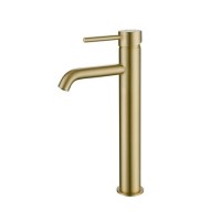 Tall Brushed Brass Mono Basin Mixer Tap - Arissa