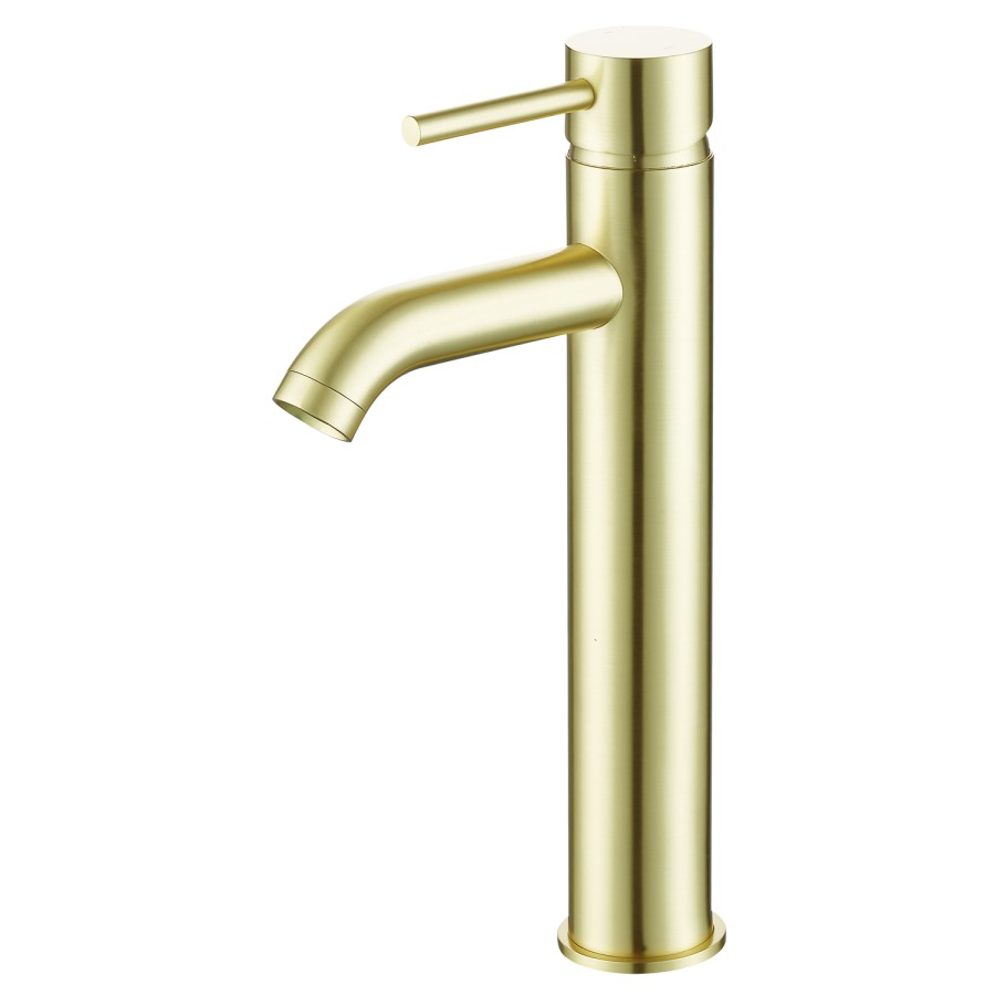 GRADE A1 - Arissa Round Brushed Brass High Rise Basin Mixer Tap