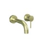 GRADE A1 - Arissa Round Brushed Brass Wall Mounted Basin Mixer Tap
