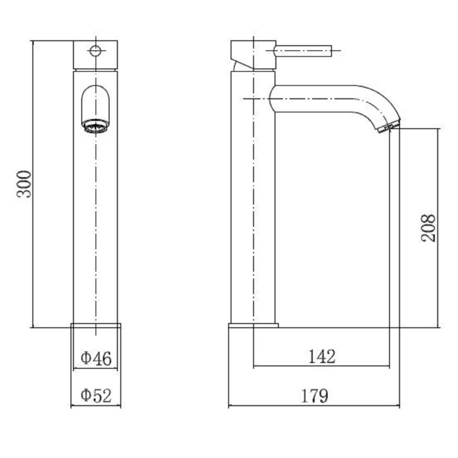 GRADE A1 - S9 Single Lever Extended Basin Mixer Tap
