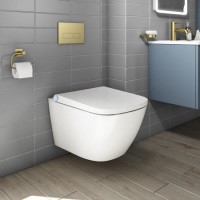 GRADE A1 - Wall Hung Smart Bidet Toilet Combo Square - Built in Dryer & Spray - Square - Purificare