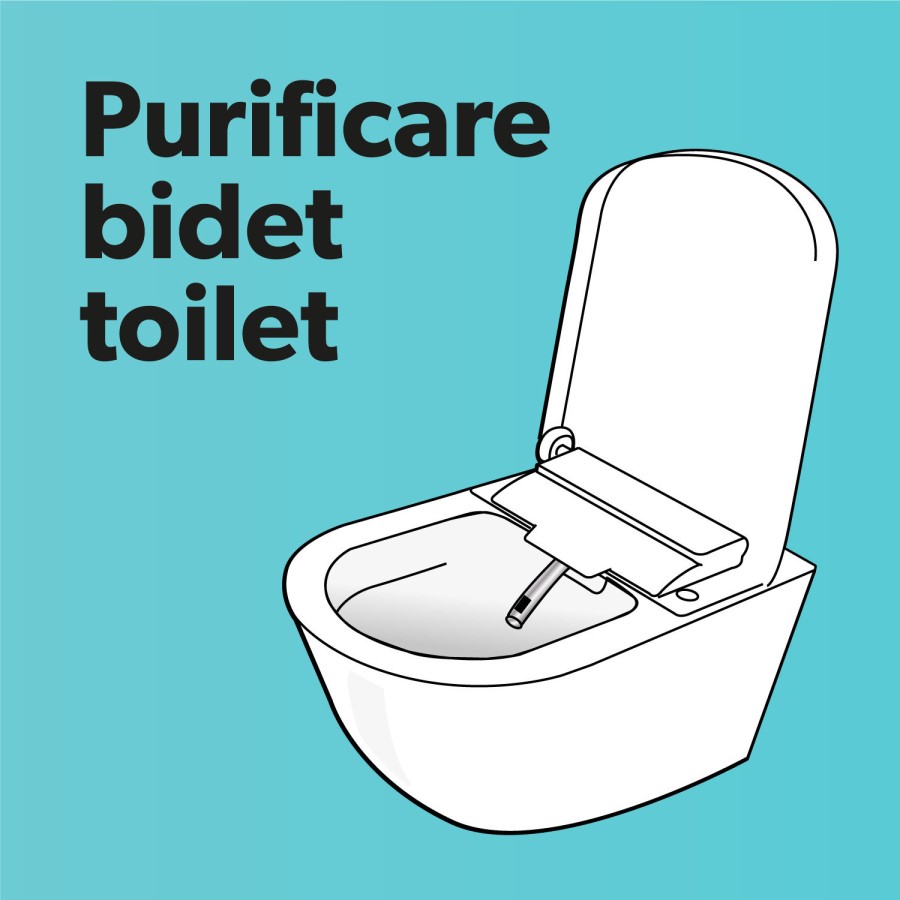 GRADE A1 - Wall Hung Smart Bidet Toilet Combo Square - Built in Dryer & Spray - Square - Purificare