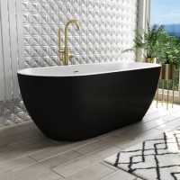 GRADE A2 - Sintra Freestanding Bath Double Ended Matt Black - 1650 x 750mm
