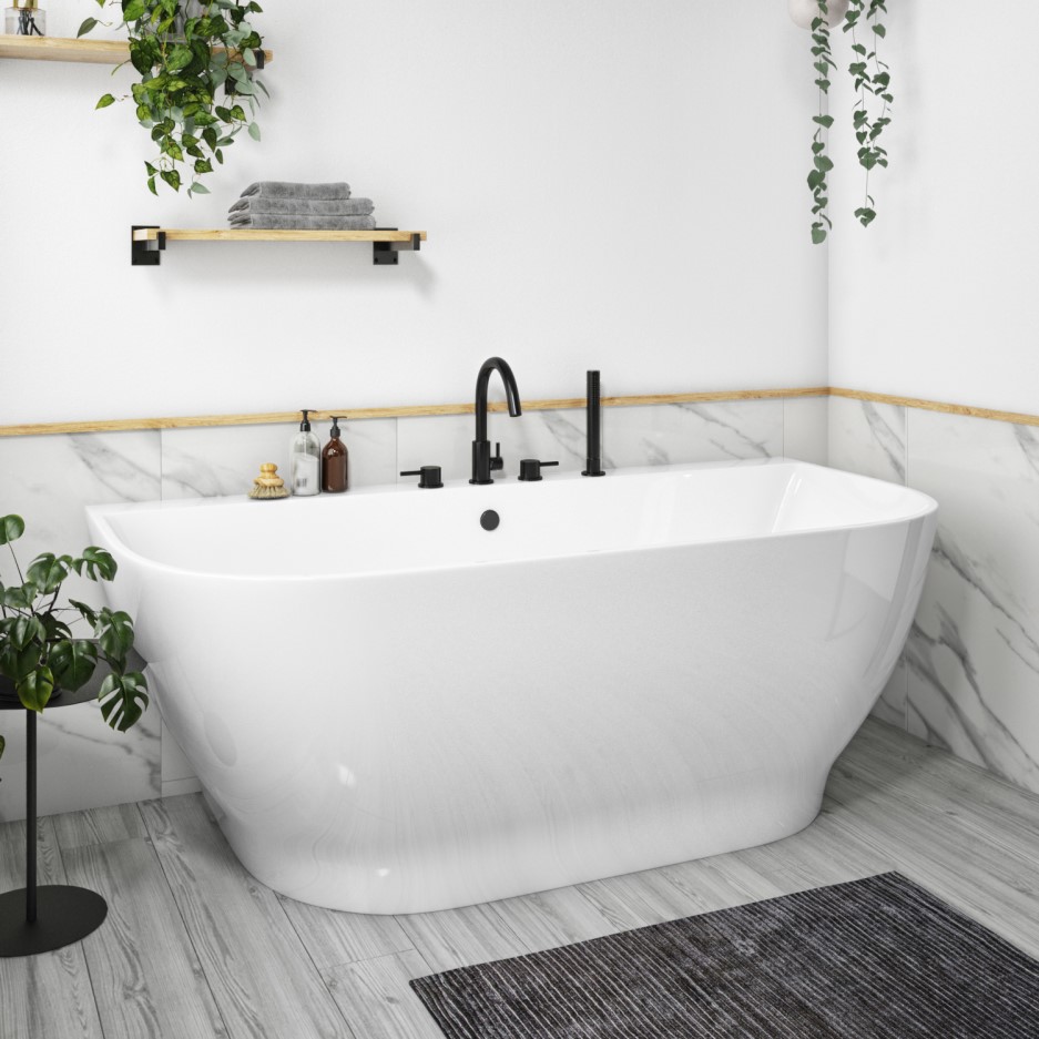 back to wall bathtub